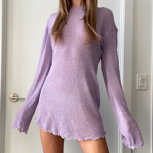 Tiger Mist Purple Knit Dress - Picture 2 of 5
